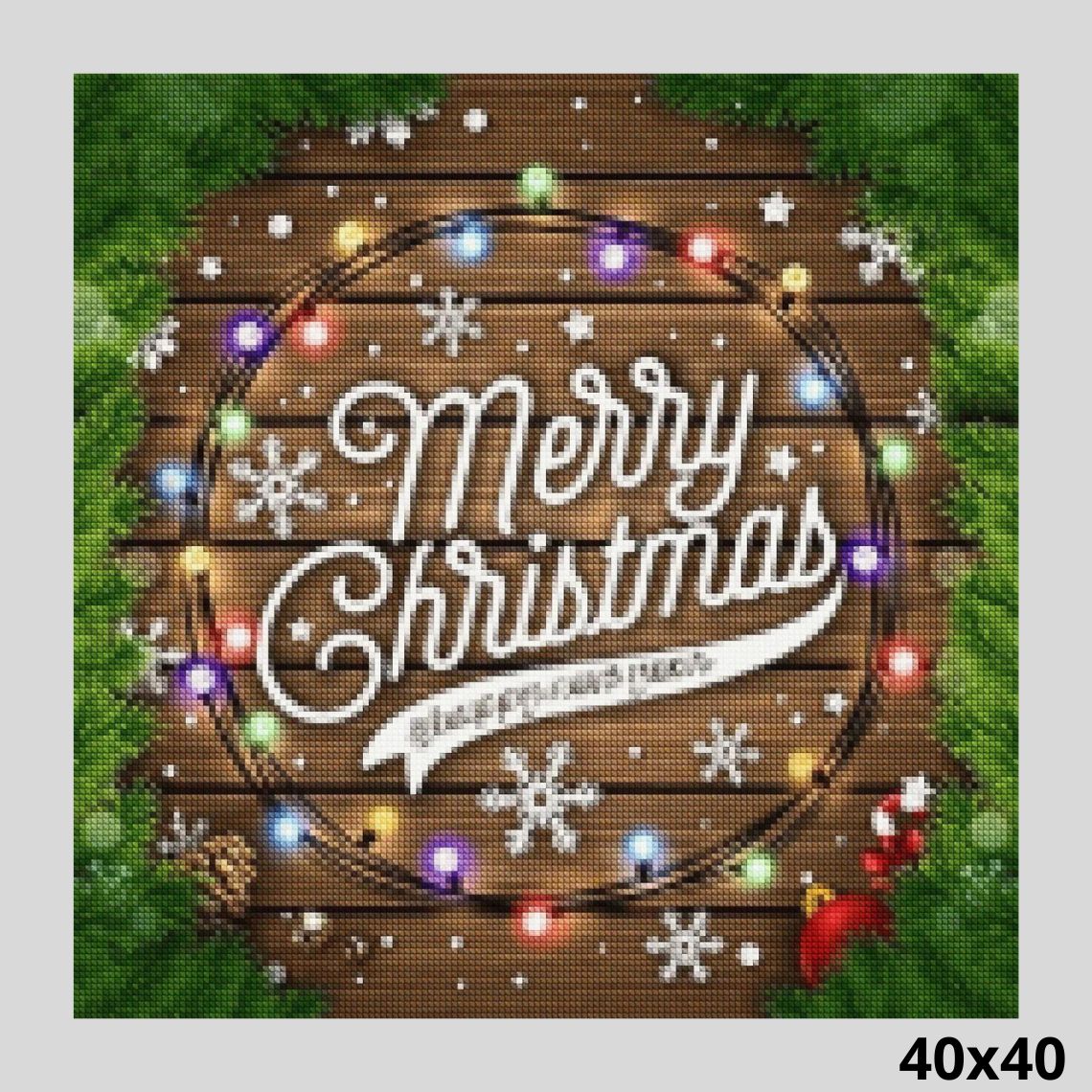 Merry Christmas Lights 40x40 - Diamond Painting
