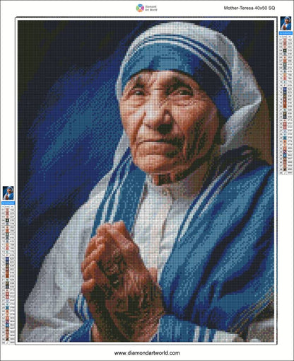 Mother Teresa - Diamond Painting Layout