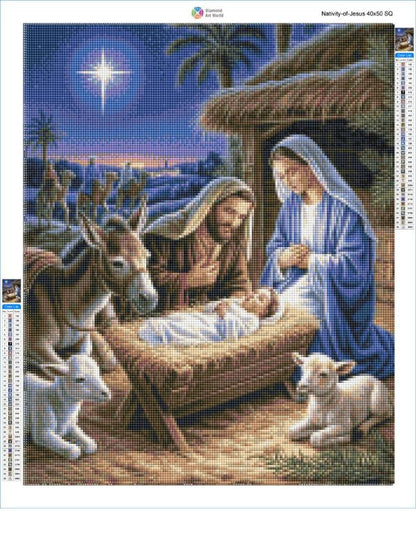 Nativity of Jesus - Diamond Painting Layout