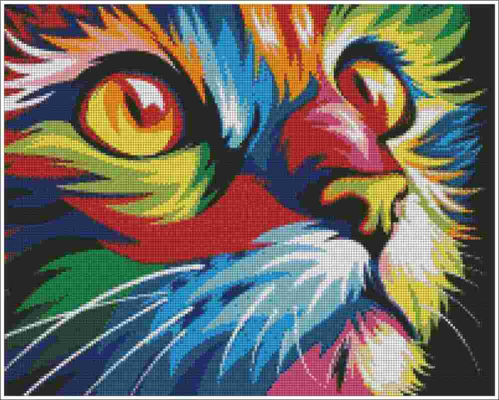 Neon Cat - Diamond Art