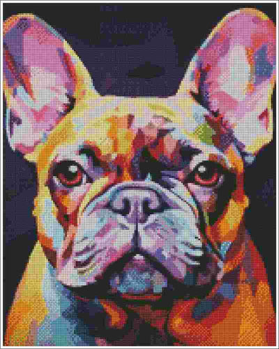 Neon French Bulldog - Diamond Art
