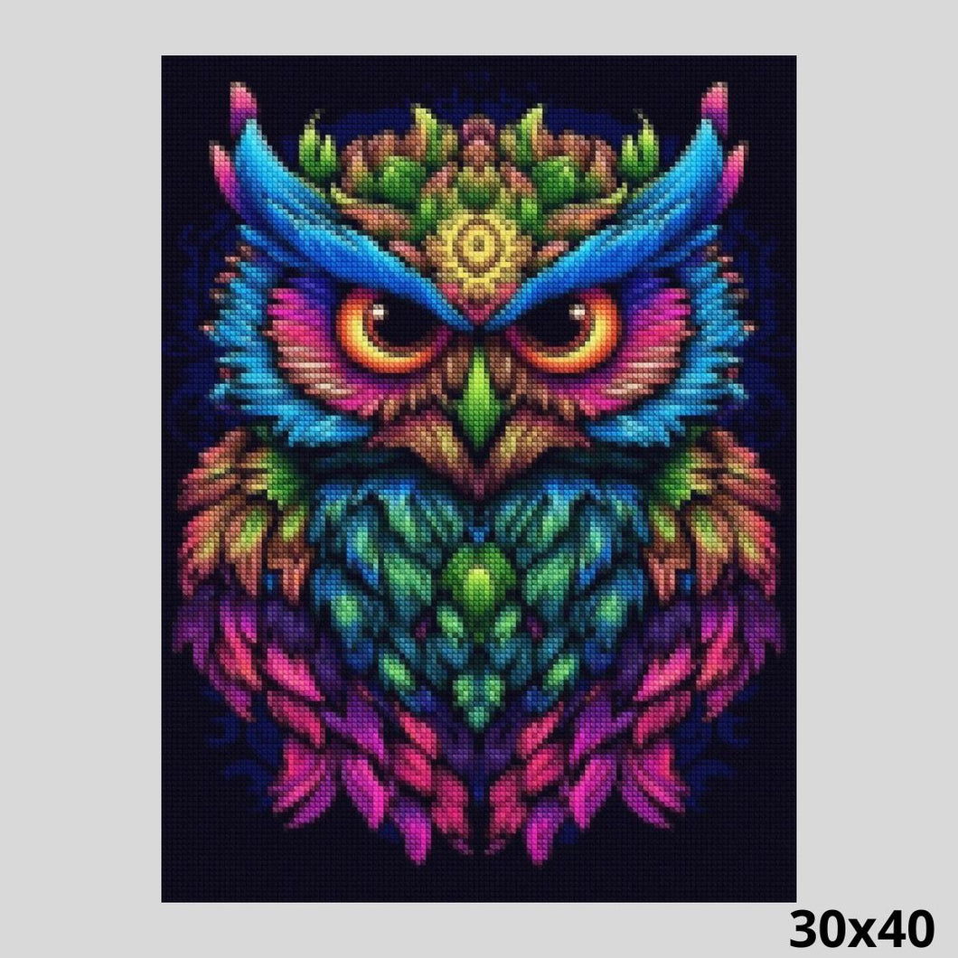 Neon Owl 30x40 - Paint with Diamonds