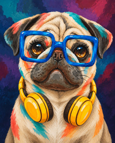 Neon Pug - Diamond Painting