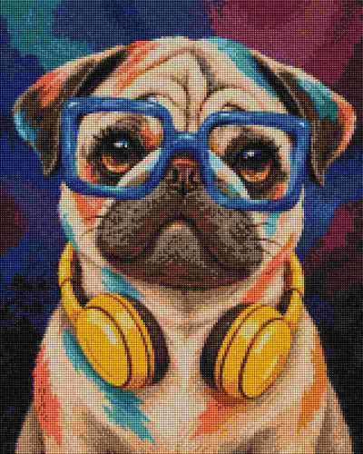 Neon Pug - Diamond Art