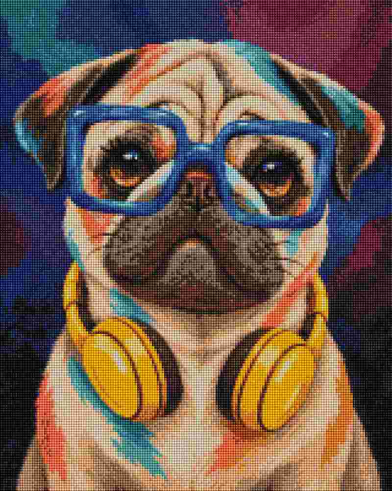 Neon Pug - Diamond Art