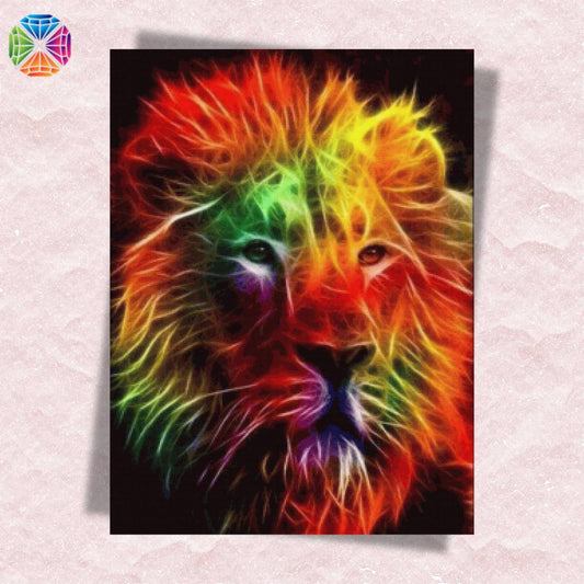 Neon Smoke Lion - Diamond Painting