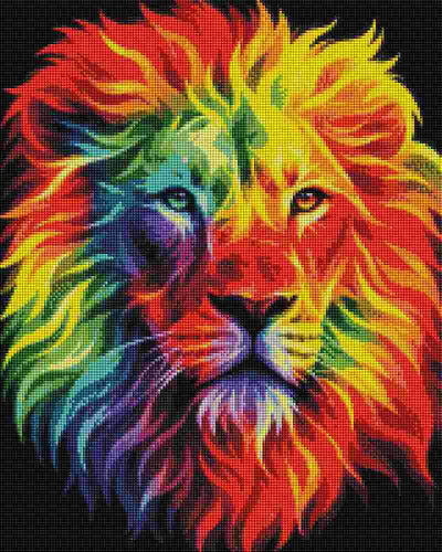 Neon Smoke Lion - Diamond Art