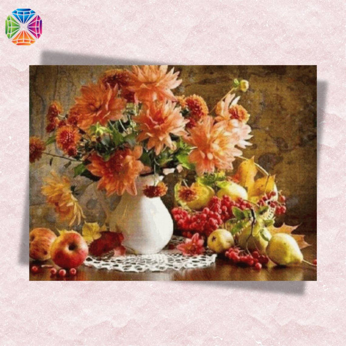 Orange Flowers and Fruit - Diamond painting