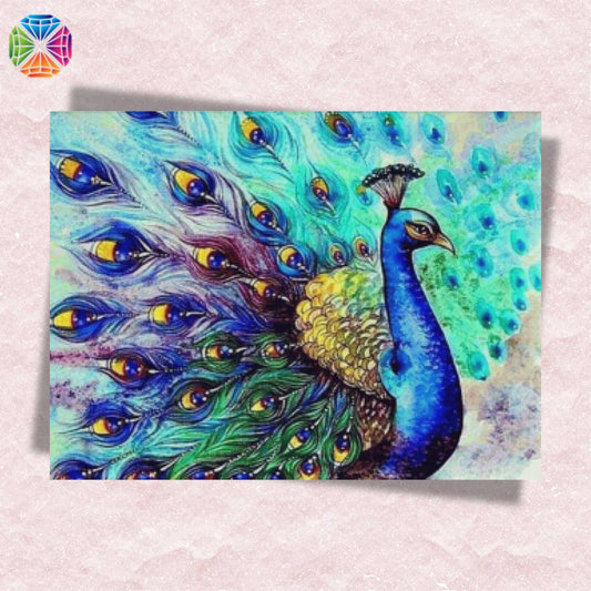 Peacock in Blue - Diamond Painting