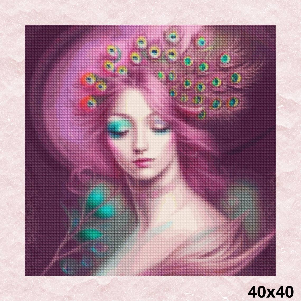 Peacock Princess in Dreams 40x40 - Diamond Painting