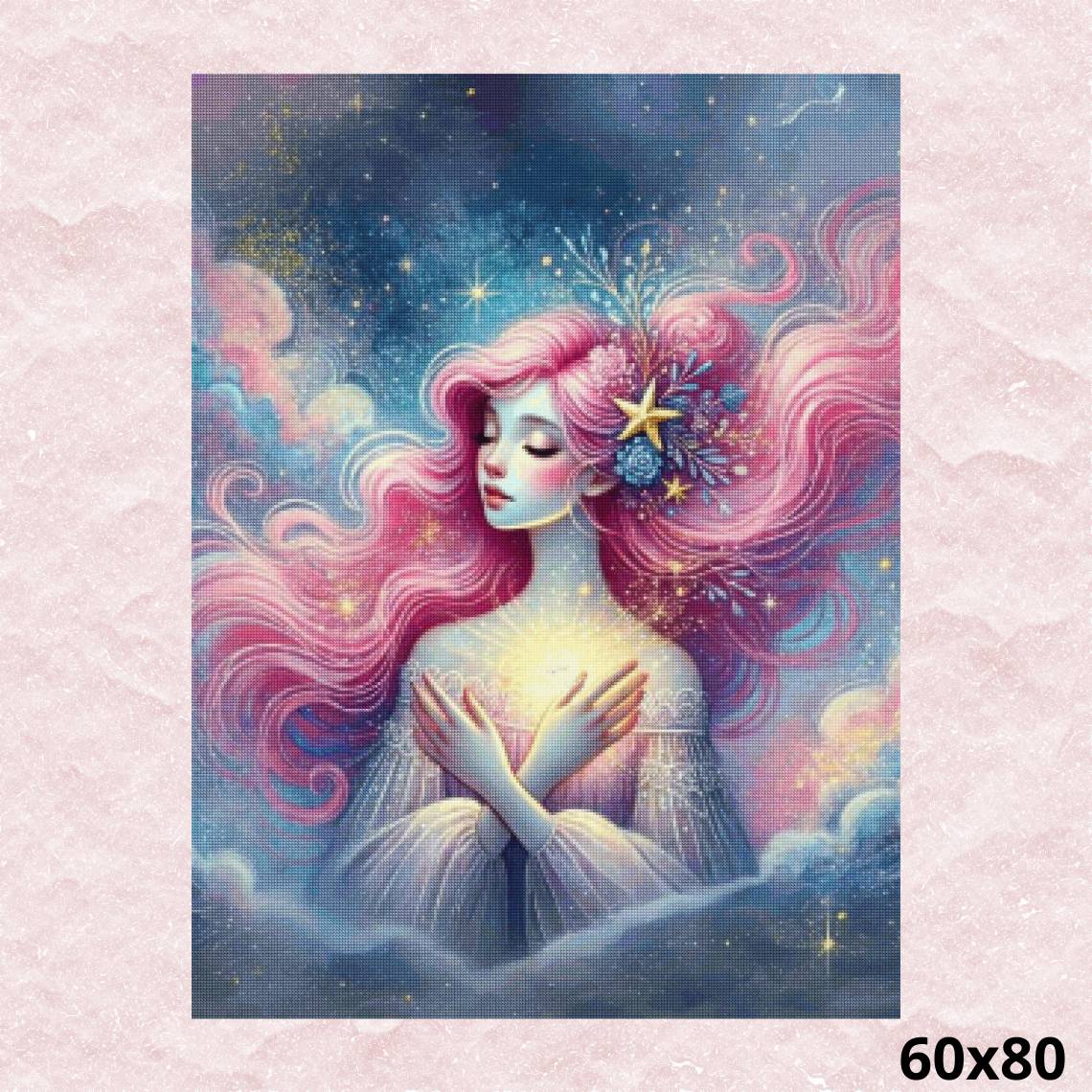 Pink Hair Girl 60x80 - Diamond Painting