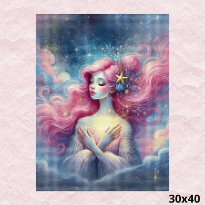 Pink Hair Girl 30x40 - Diamond Painting