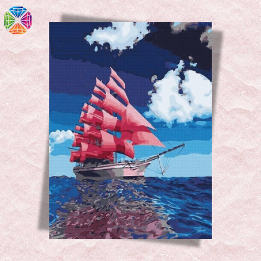 Pink Sailboat - Diamond Painting