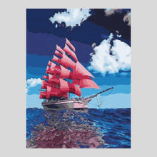 Load image into Gallery viewer, Pink Sailboat - Diamond Painting
