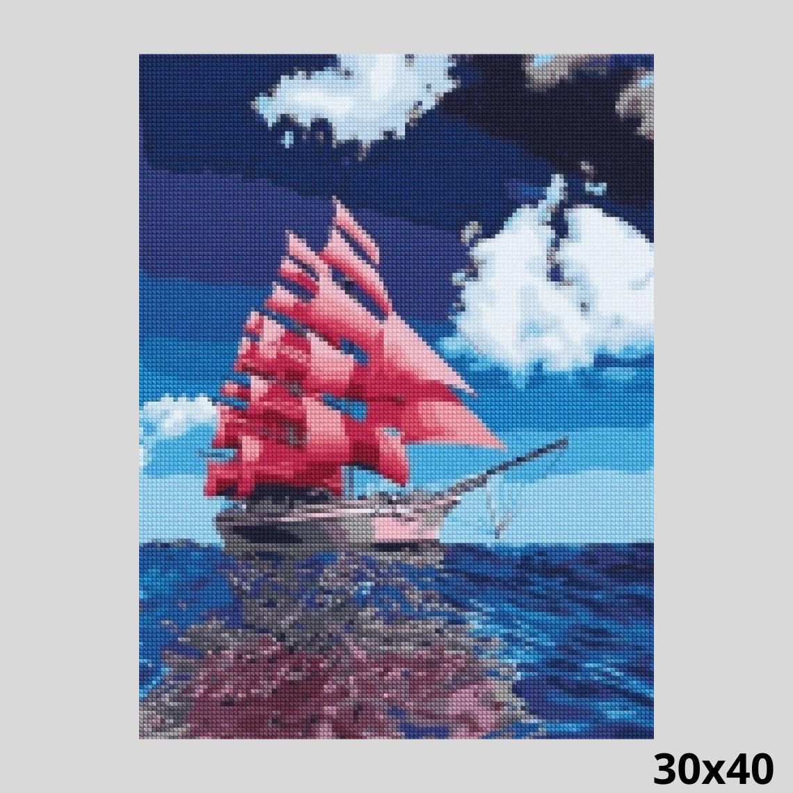 Pink Sailboat 30x40 - Diamond Painting