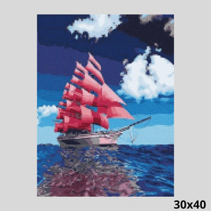 Pink Sailboat 30x40 - Diamond Painting