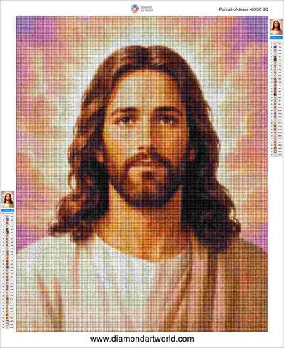 Portrait of Jesus - Diamond Painting Layout