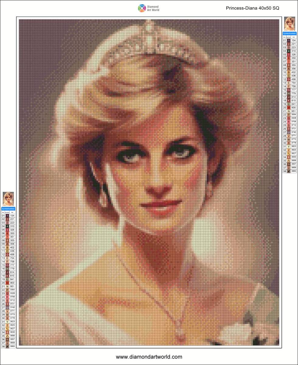 Princess Diana - Diamond Painting Layout