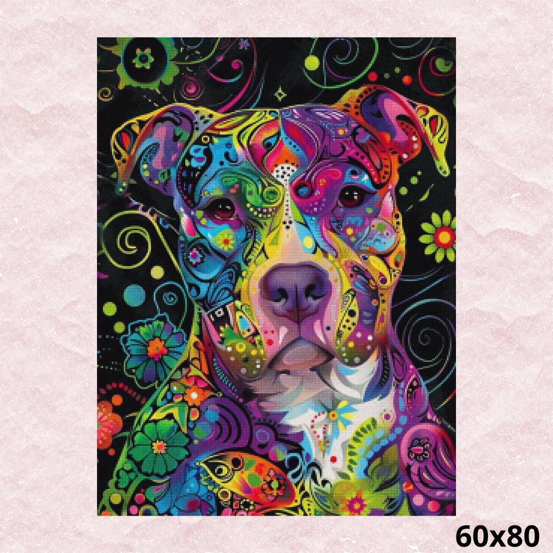 Psychedelic Dog 60x80 - Diamond Painting