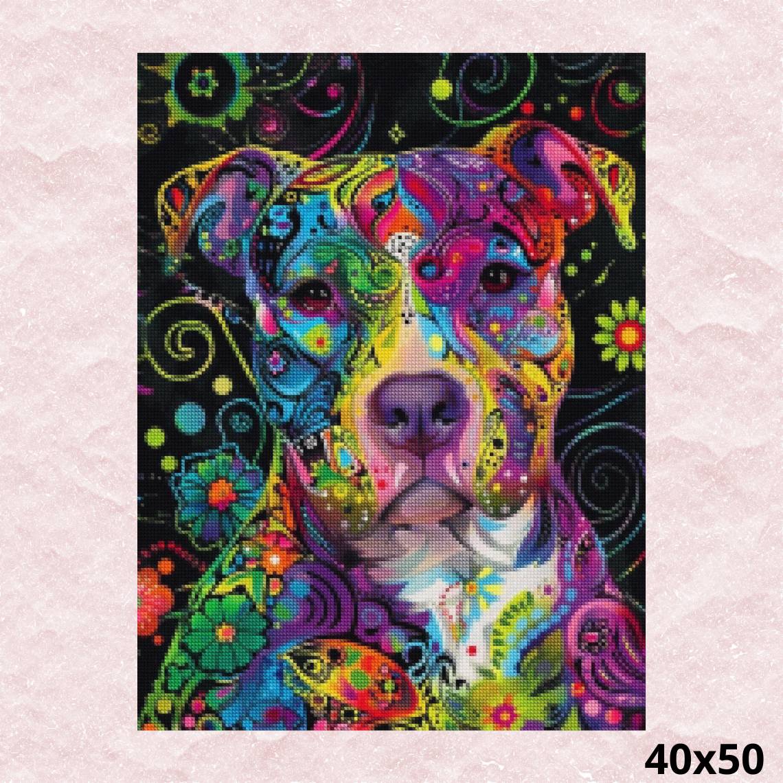 Psychedelic Dog 40x50 - Diamond Painting