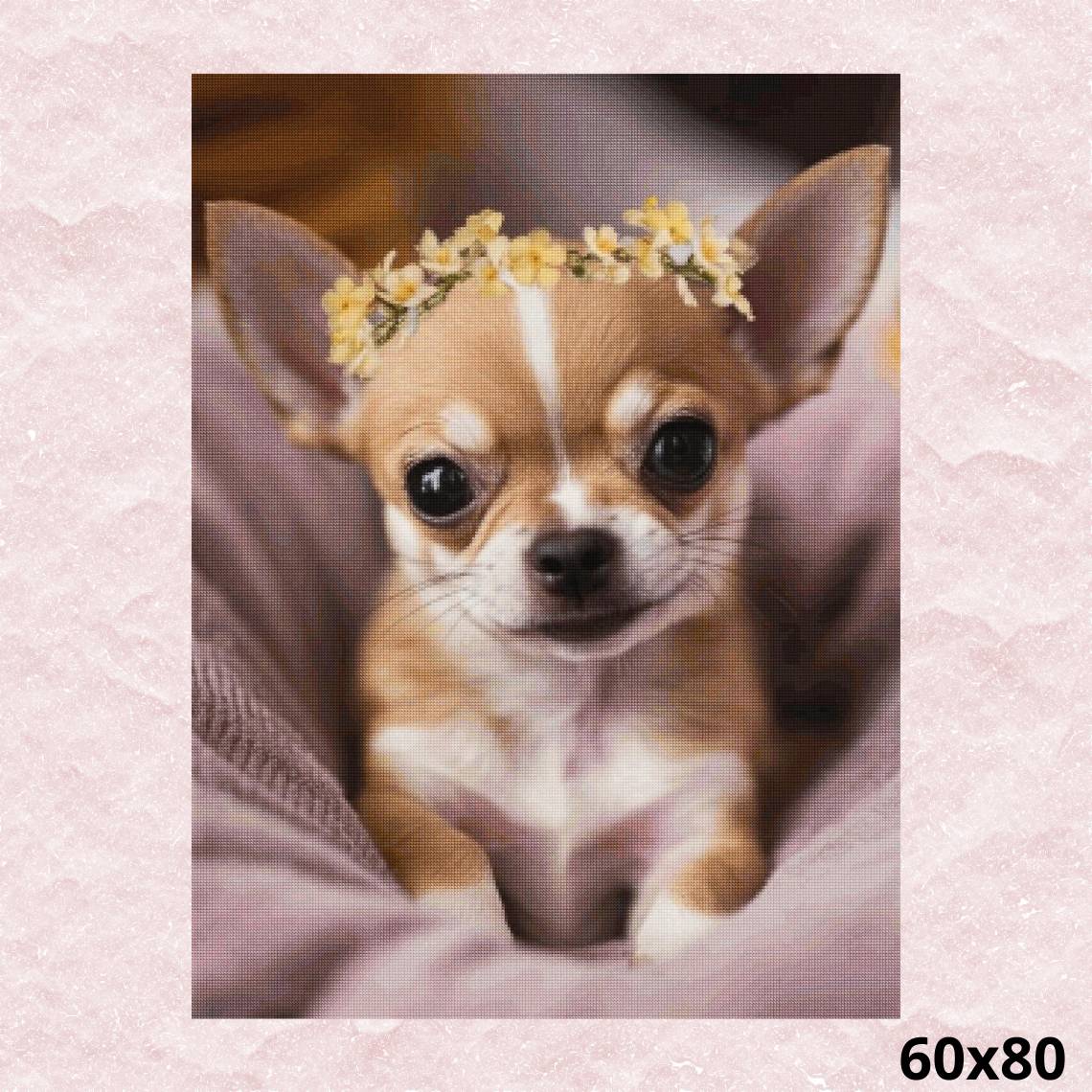 Puppy with Flower Crown 60x80 - Diamond Painting