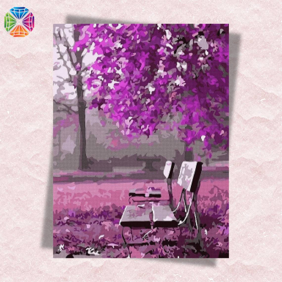 Purple Autumn in Park – Diamond Painting