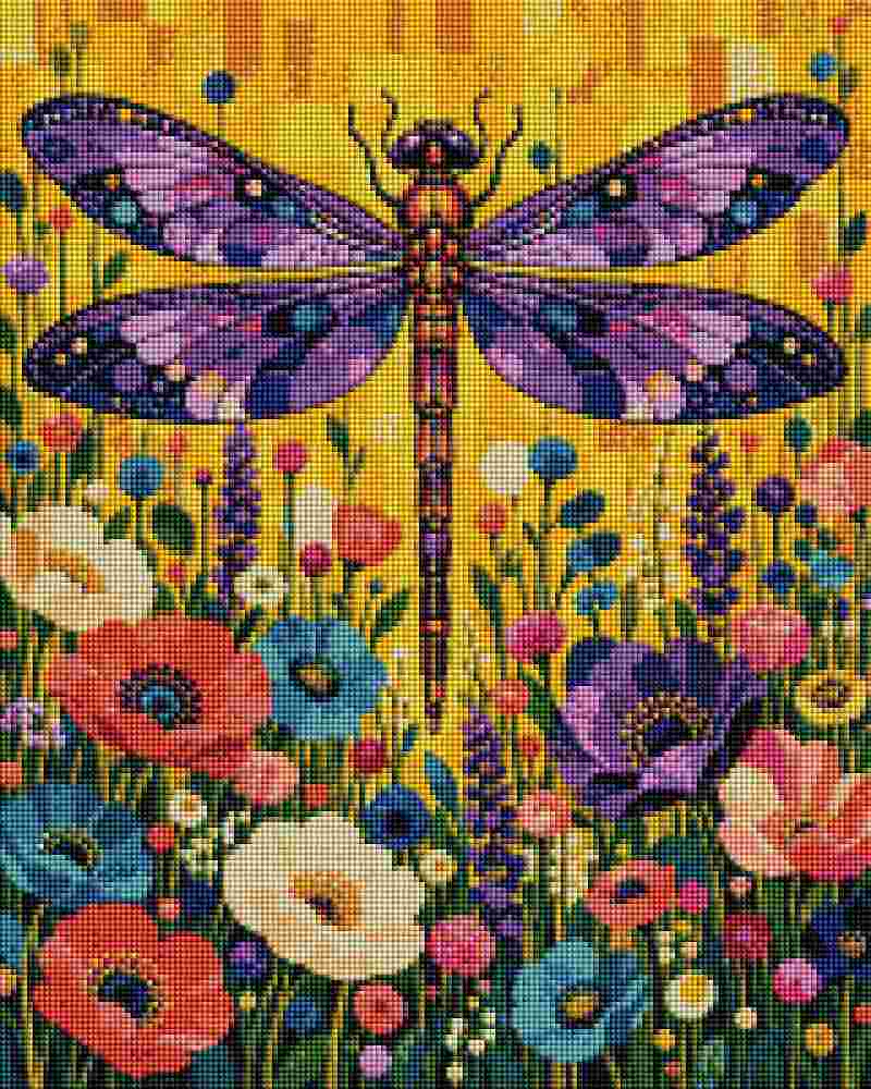 Purple Dragonfly - Diamond Painting