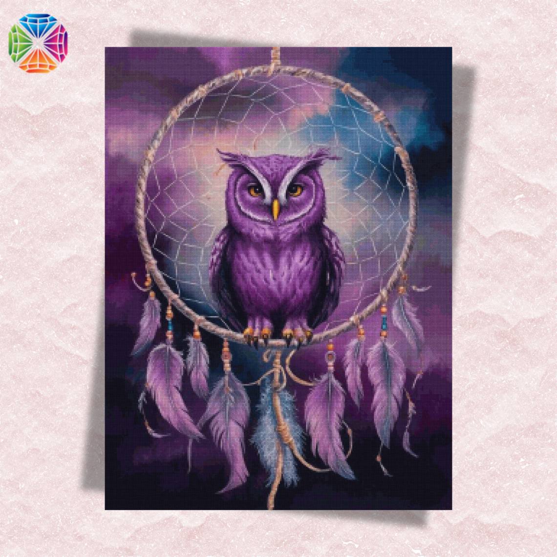 Purple Owl Dreamcatcher - Diamond Painting