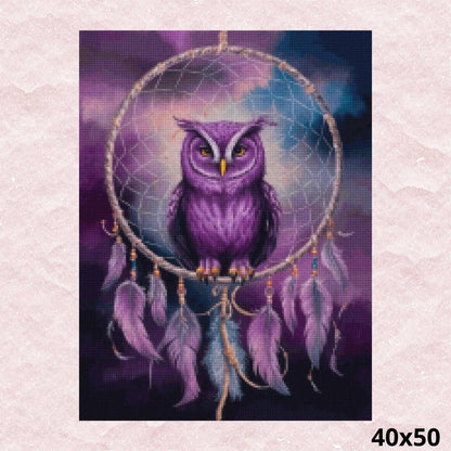 Purple Owl Dreamcatcher 40x50 - Diamond Painting