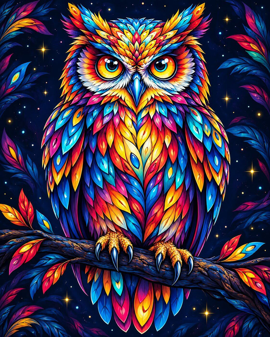 Rainbow Owl – Diamond Painting