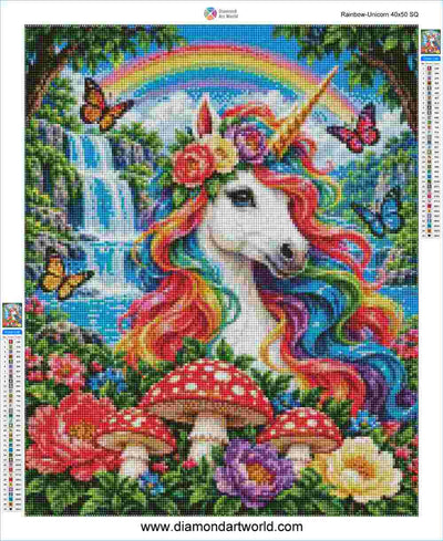 Rainbow Unicorn Diamond Painting Layout