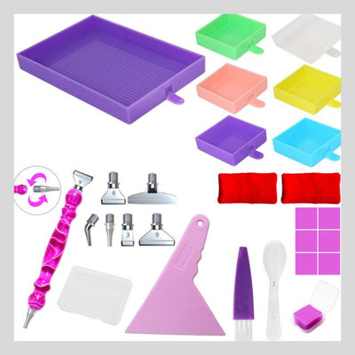 Rectangular Tray Toolset for Diamond Painting - Multicolor Variant C