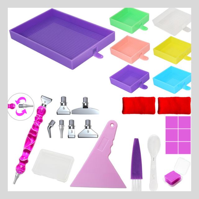 Rectangular Tray Toolset for Diamond Painting - Multicolor Variant C