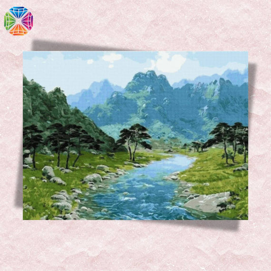 River in Mountains - Diamond Painting