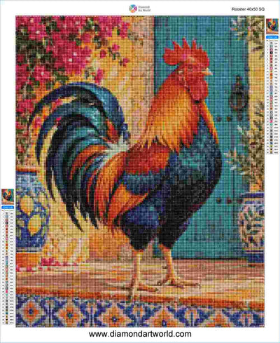 Rooster - Diamond Painting Layout