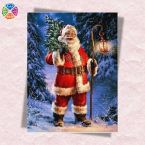 Santa Carries Christmas Tree - diamond art