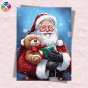 Santa with Teddy Bear - Diamond Painting