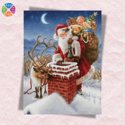 Santa on the Roof - Diamond Painting