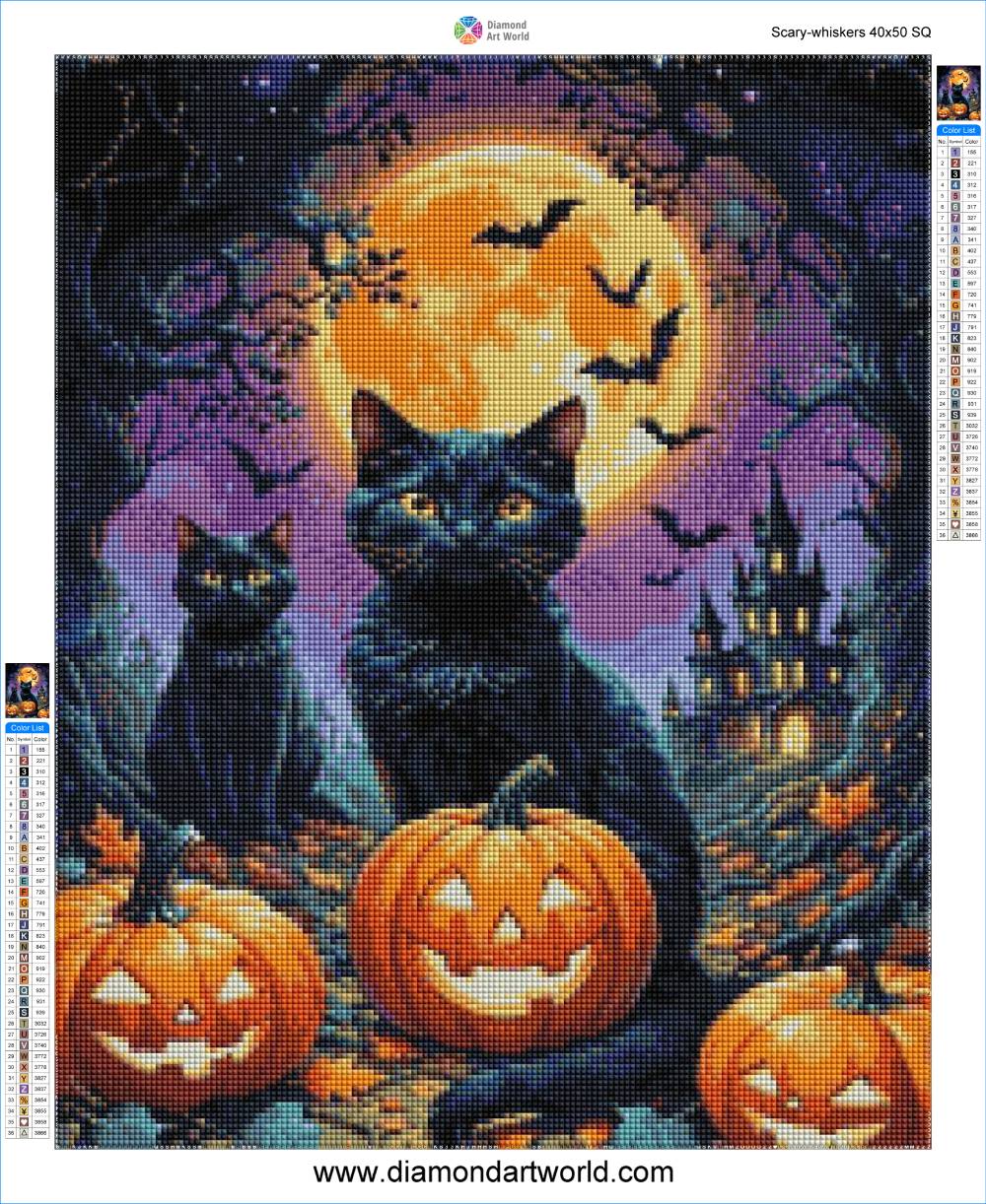 Scary Whiskers - Diamond Painting Layout