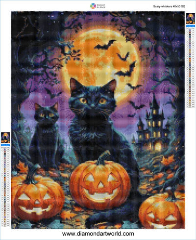 Scary Whiskers - Diamond Painting Layout