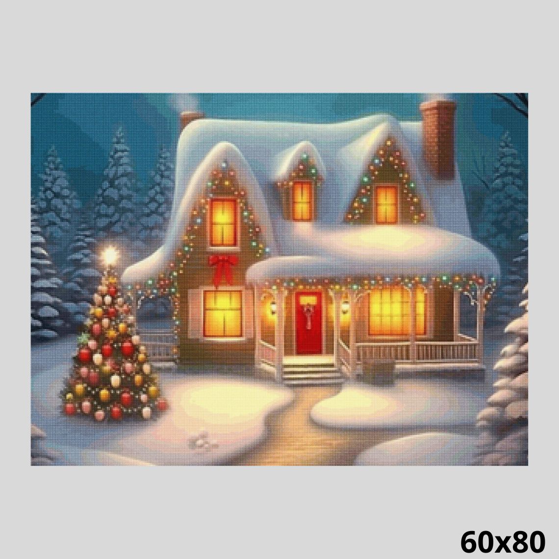 Shining Christmas Lights around the House 60x80 - Diamond Art