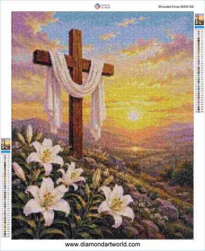 Shrouded Cross Diamond Painting Layout