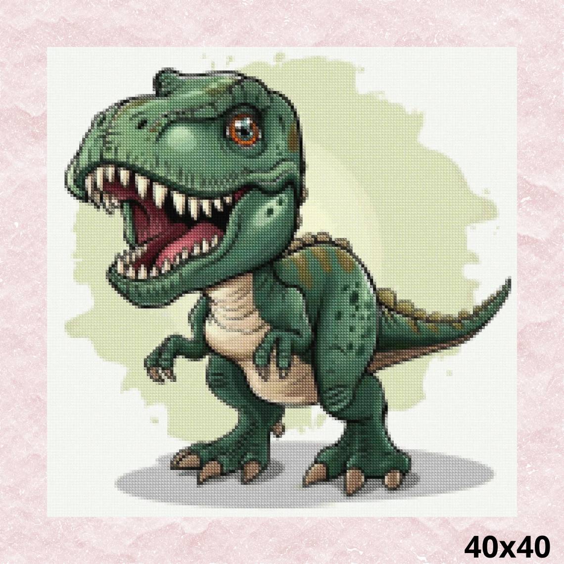 Small T-Rex 40x40 - Diamond Painting for Kids