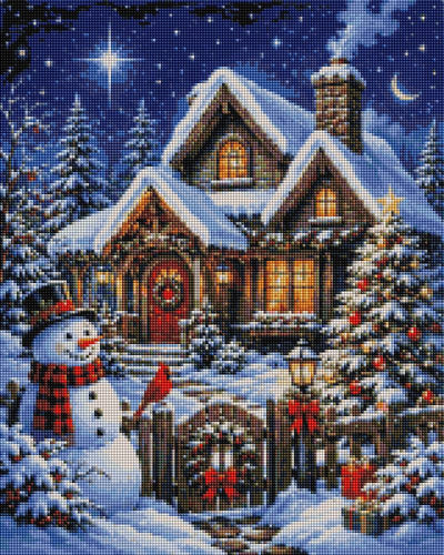 Snow Cottage Christmas - Diamond Art