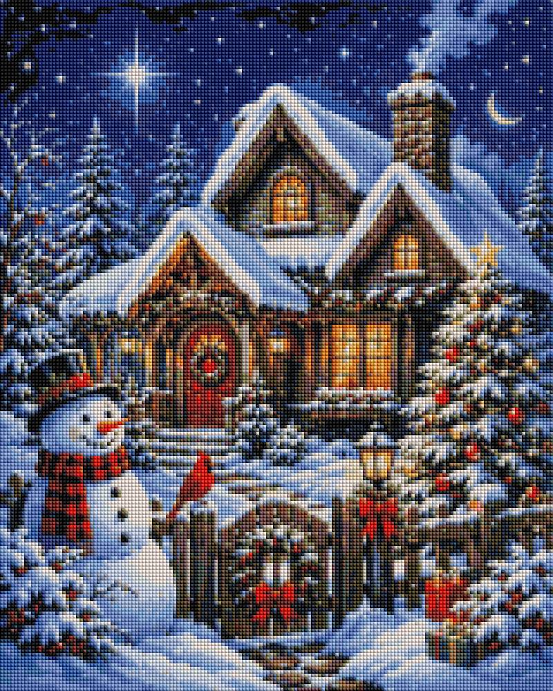 Snow Cottage Christmas - Diamond Art