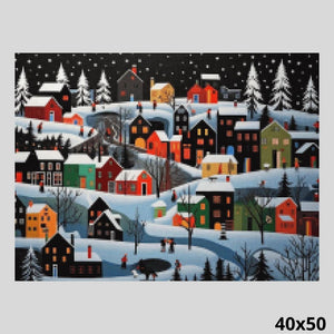 Snowy Christmas Village 40x50 Diamond Art World