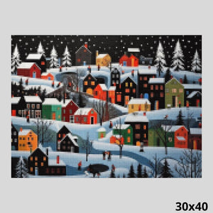 Snowy Christmas Village 30x40 Diamond Art World