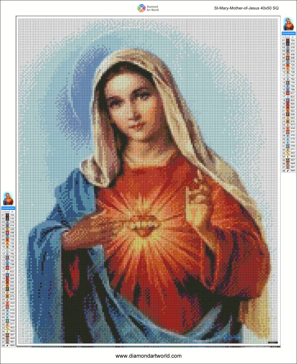St Mary Mother of Jesus  Diamond Painting Layout
