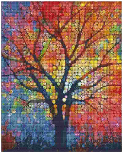 Stained Glass Tree - Diamond Painting