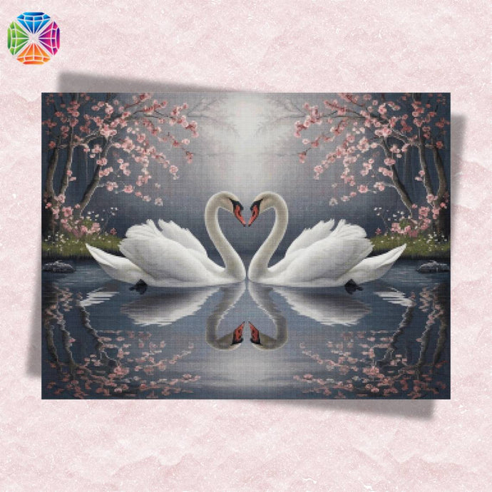 Swans Symbol of Love - Diamond Painting